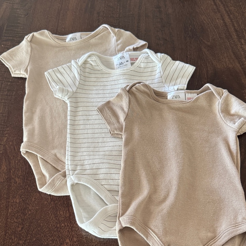 3-6M Zara Onesie Bodysuit 3pc